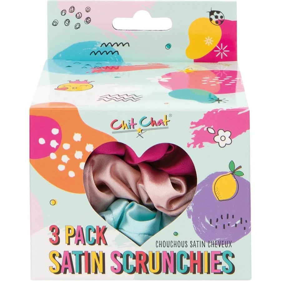 CHIT CHAT Hair Scrunchies In Various Colors 3 pieces