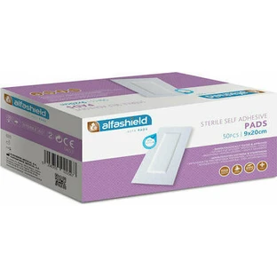 ALFASHIELD Parches Adhesivos Estériles Antiadherentes Hipoalergénicos 9cmx20cm 50 Piezas