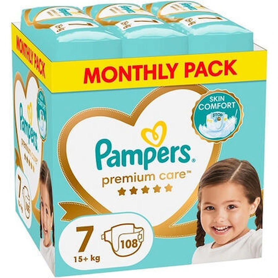 PAMPERS Premium Care No. 7 For 15+kg 108 Pieces