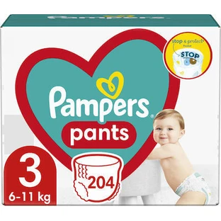 PAMPERS Pants Baby Diapers Pull-up Diapers No 3 6-11kg Monthly Pack 204 Pieces