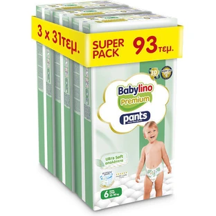 BABYLINO Premium Pants Ultra Soft Pants No6 (13-18kg) (3 Packs x 31 Pieces) 93 Pieces