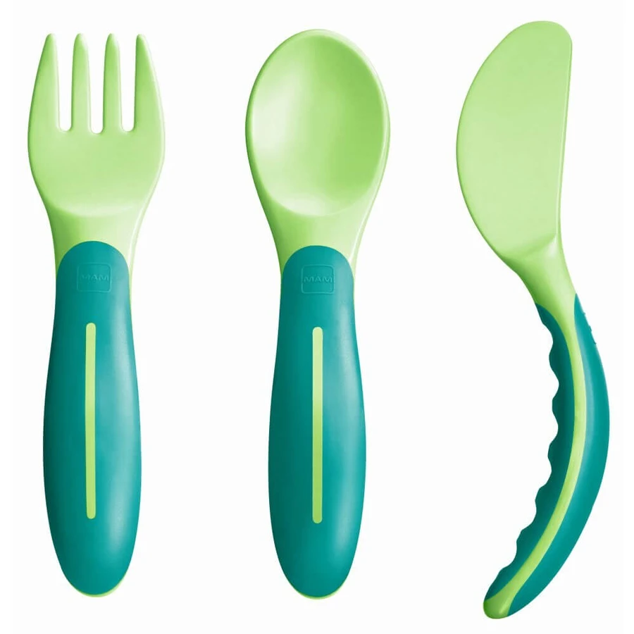 MAM Baby's Cutlery tenedor, cuchara, cuchillo para 6+ meses 515U