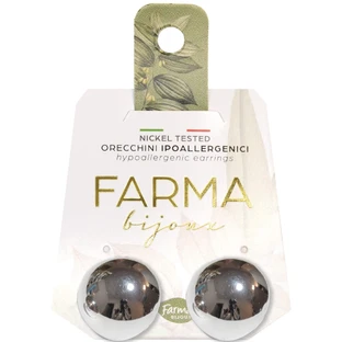 FARMA BIJOUX Hypoallergenic Earrings Silver Button Round 18mm