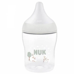 Biberon en plastique anti-colique NUK Perfect Match avec tétine en silicone et indicateur de température pour les 0+ mois, 150ml