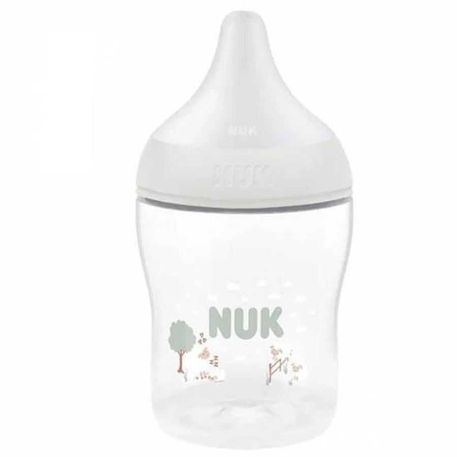 Biberon en plastique anti-colique NUK Perfect Match avec tétine en silicone et indicateur de température pour les 0+ mois, 150ml