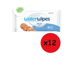 WATERWIPES Toallitas 99% Agua, sin perfume 720 Piezas (12 Paquetes de 60 Piezas) Caja