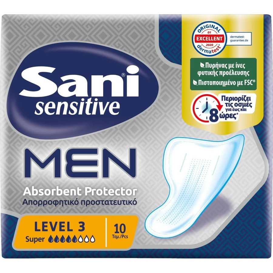 SANI Sensitive Men Super Level 3 Absorberende Beschermende Pads voor Mannen 10 stuks