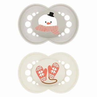 MAM Silikon Schnuller Original Winter Limited Edition Für 2-6 Monate - Schneemann / Handschuhe