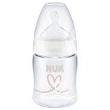 Biberon en silicone NUK First Choice Plastic 0-6m 150ml avec contrôle de la température et indicateur de contrôle de la température - Blanc