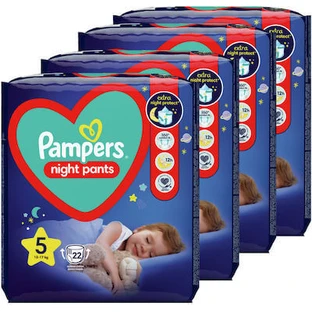 PAMPERS Night Pants Baby Night Pants No.5 12-17Kg 88 Pieces (4 Packs of 22 Pieces)