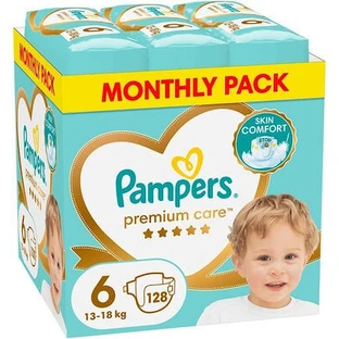 PAMPERS Premium Care No. 6 Para 13-18kg 128 Piezas