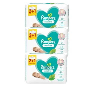 PAMPERS Wipes Baby Sensitive Baby Wipes without Perfume, Alcohol & Parabens (9 Packs of 52 pieces) 468 Pieces