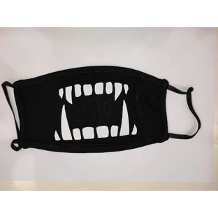 ROYALTY Masque en tissu noir avec filtre à charbon actif "Sharp Teeth" (dents acérées)