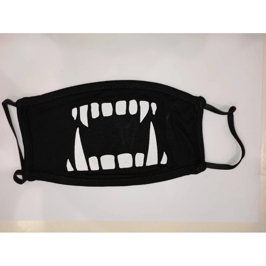 ROYALTY Masque en tissu noir avec filtre à charbon actif "Sharp Teeth" (dents acérées)