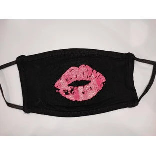 ROYALTY Schwarze Stoffmaske mit Aktivkohlefilter "Red Kiss"