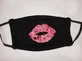 ROYALTY Black Fabric Mask With Activated Carbon Filter "Red Kiss"