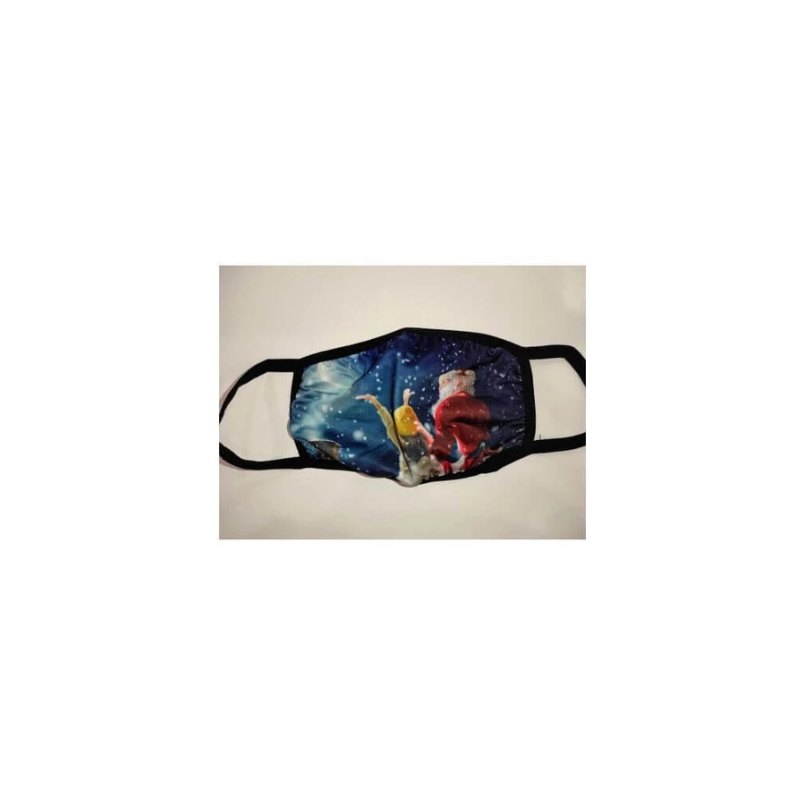 ROYALTY Maschera in tessuto per bambini Edizione X-Mas Blu Babbo Natale e Bambino x1