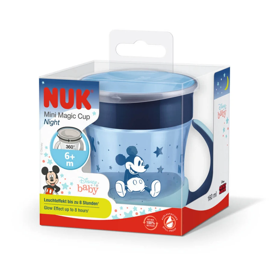 NUK Cup Mini Magic Night Mickey Cup with lip & lid for 6+ months 160ml 10.255.022
