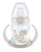 NUK First Choice Plus Biberón con Control de Temperatura Biberón didáctico de dos asas con indicador de control de temperatura y boquilla de silicona 6-18m, 150ml Disney Rey León