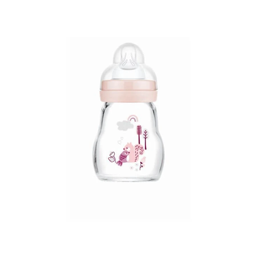 MAM Glasflasche Feel Good mit Silikonnippel, für 0+ Monate 370SG 170ml