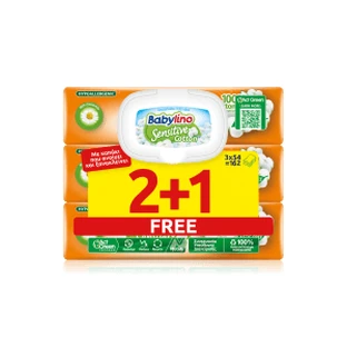 BABYLINO Baby wipes Sensitive with safety cap 2+1 Gift 3x54