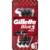 GILLETTE Blue3 Plus Rot Einwegrasierer Herrenrasierer mit 3 Klingen 6 Stück