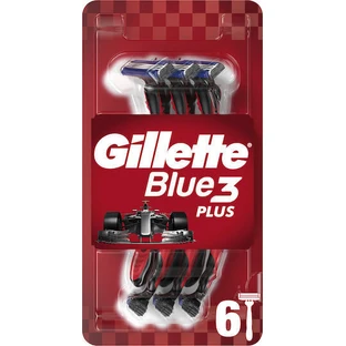 GILLETTE Blue3 Plus Rot Einwegrasierer Herrenrasierer mit 3 Klingen 6 Stück