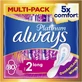 ALWAYS Platinum Toallas Sanitarias Largas con Alas Talla 2 80 unidades