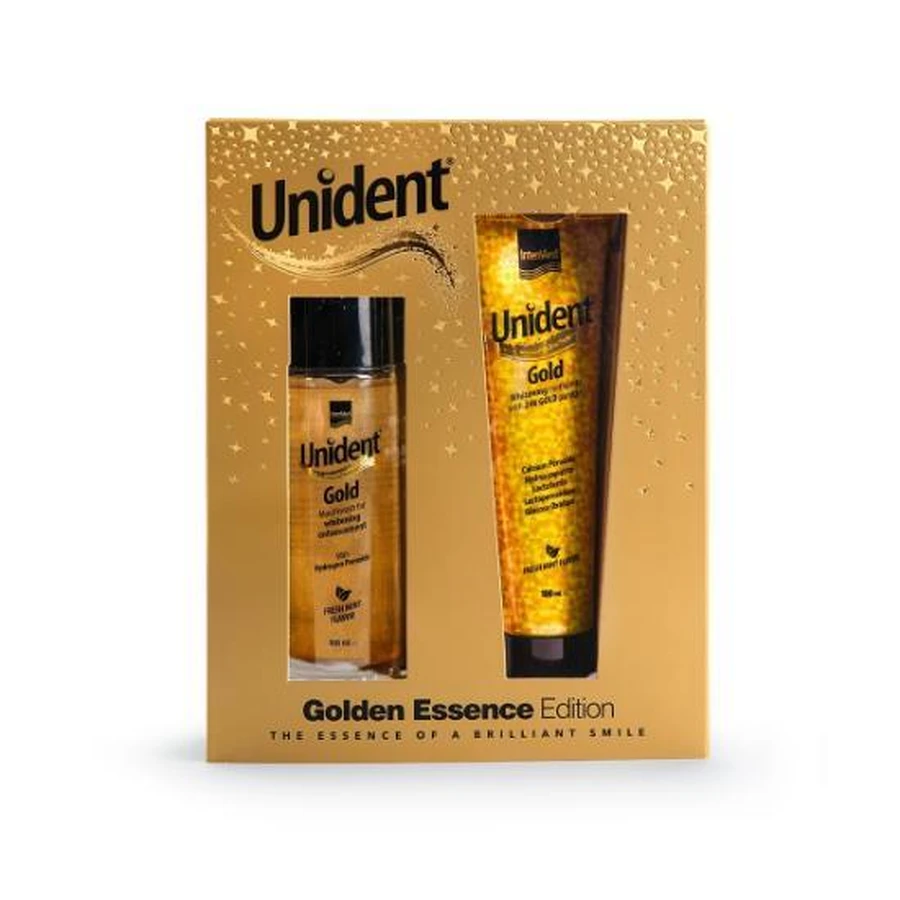 UNIDENT Golden Essence Edition Whitening Tandpasta Unident Gold Whitening & Mondwater Unident Gold