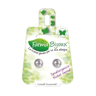 FARMA BIJOUX Hypoallergene Ohrringe Nickel frei Perle Grau Offen 8mm BE P8C90