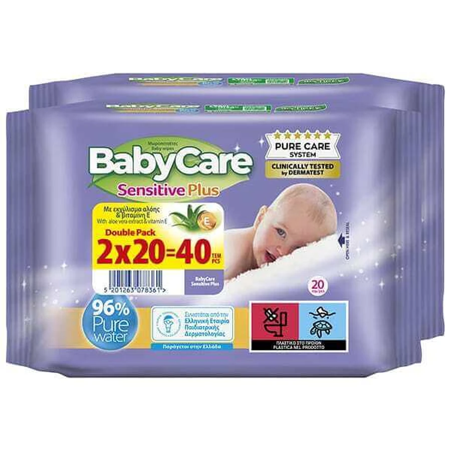 BABYCARE Babydoekjes Sensitive Plus Mini (20x2) 40 Stuks