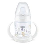 NUK First Choice Learner Bottle Trainingsflasche mit zwei Griffen & weichem Silikonauslauf für 6-18 Monate 150ml 10.743.943 - Weiß