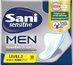 SANI Sensitive Men Super Level 2 Absorbent Protective Pads for Men 10 pieces
