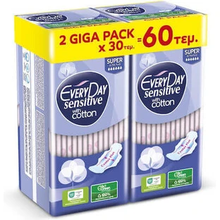 Algodón Sensible EVERYDAY Super Ultra Plus Giga Pack 60 Piezas 2x30