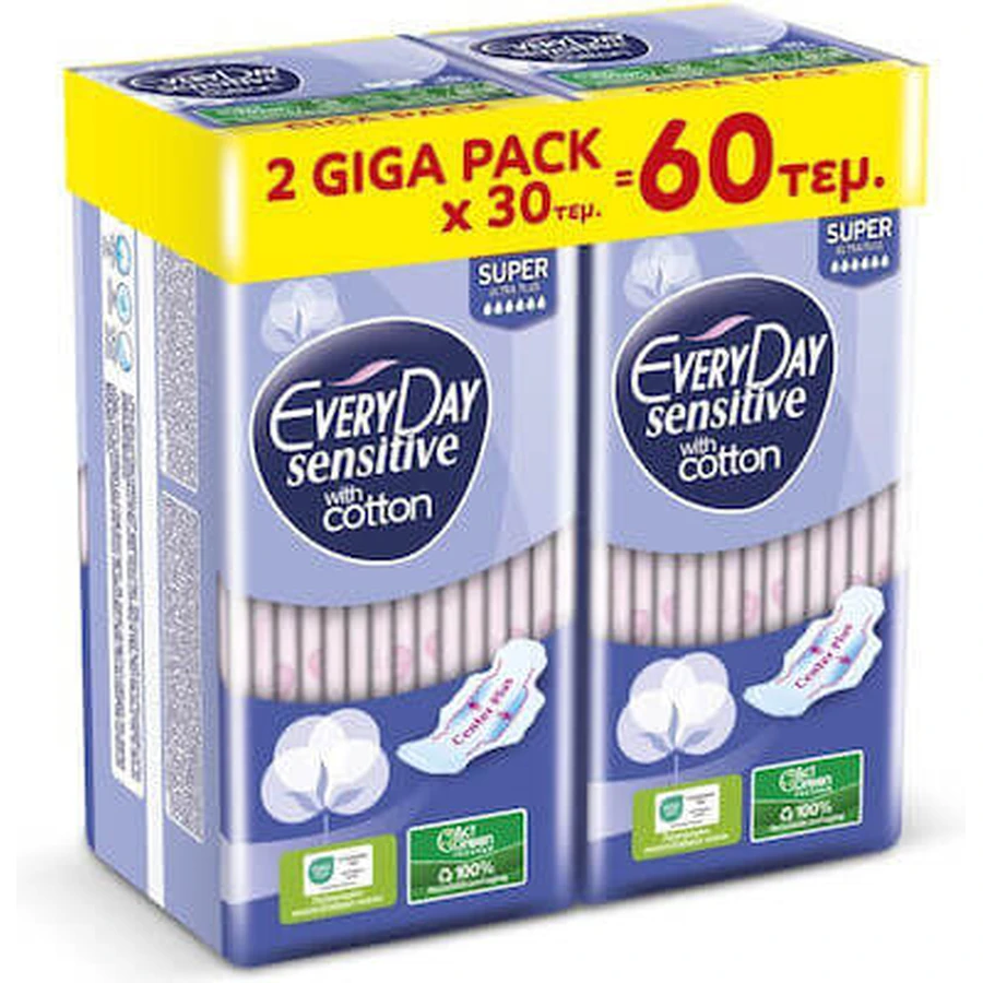 Algodón Sensible EVERYDAY Super Ultra Plus Giga Pack 60 Piezas 2x30