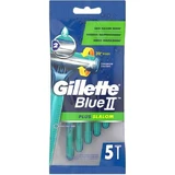 GILLETTE Blue II Slalom Plus Einwegrasierklingen mit 2 Klingen & Schmierband 5 Stück