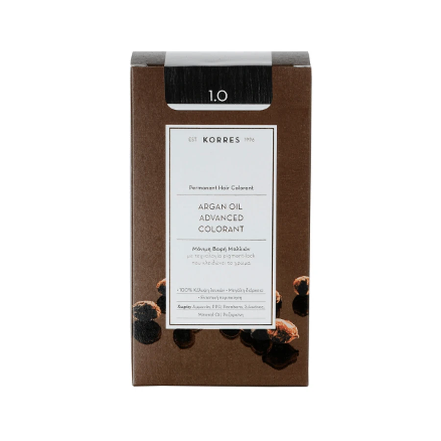 KORRES Argan Oil Advanced Colorant Hair Dye 1.0 Black Natural