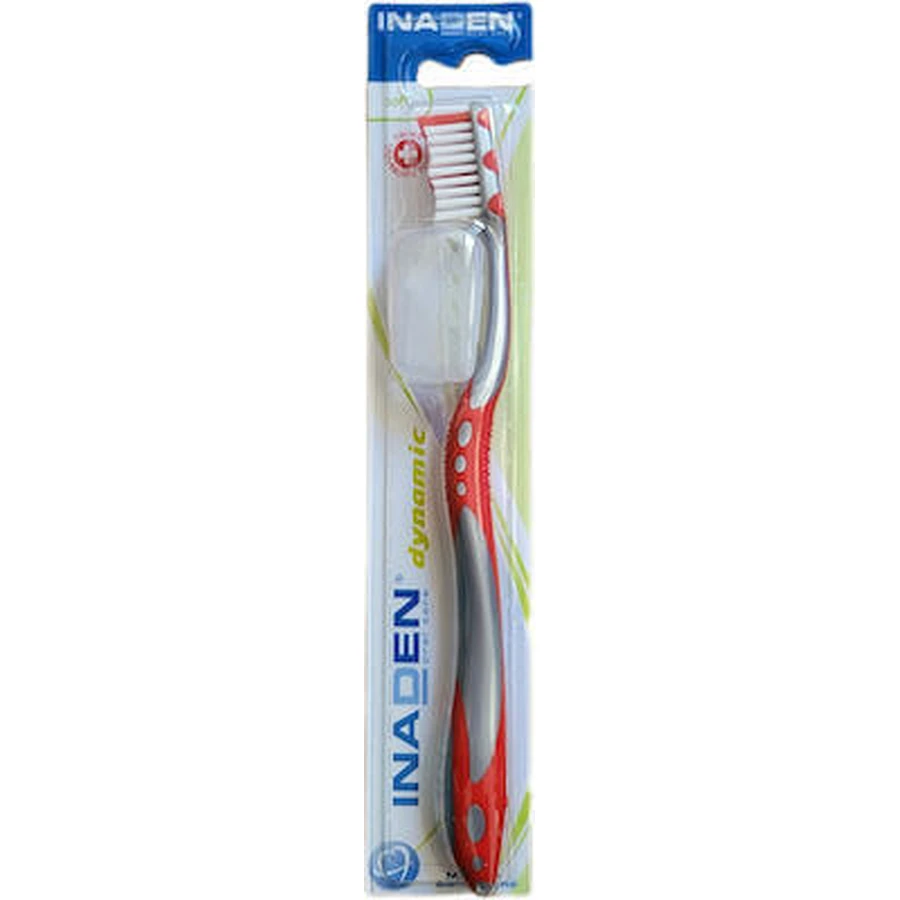 INADEN Dynamic Soft Zahnbürste mit Schutzkappe - Rot