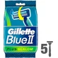 GILLETTE Blue II Slalom Plus Lames de rasoir jetables avec 2 lames et bande lubrifiante 5 pièces