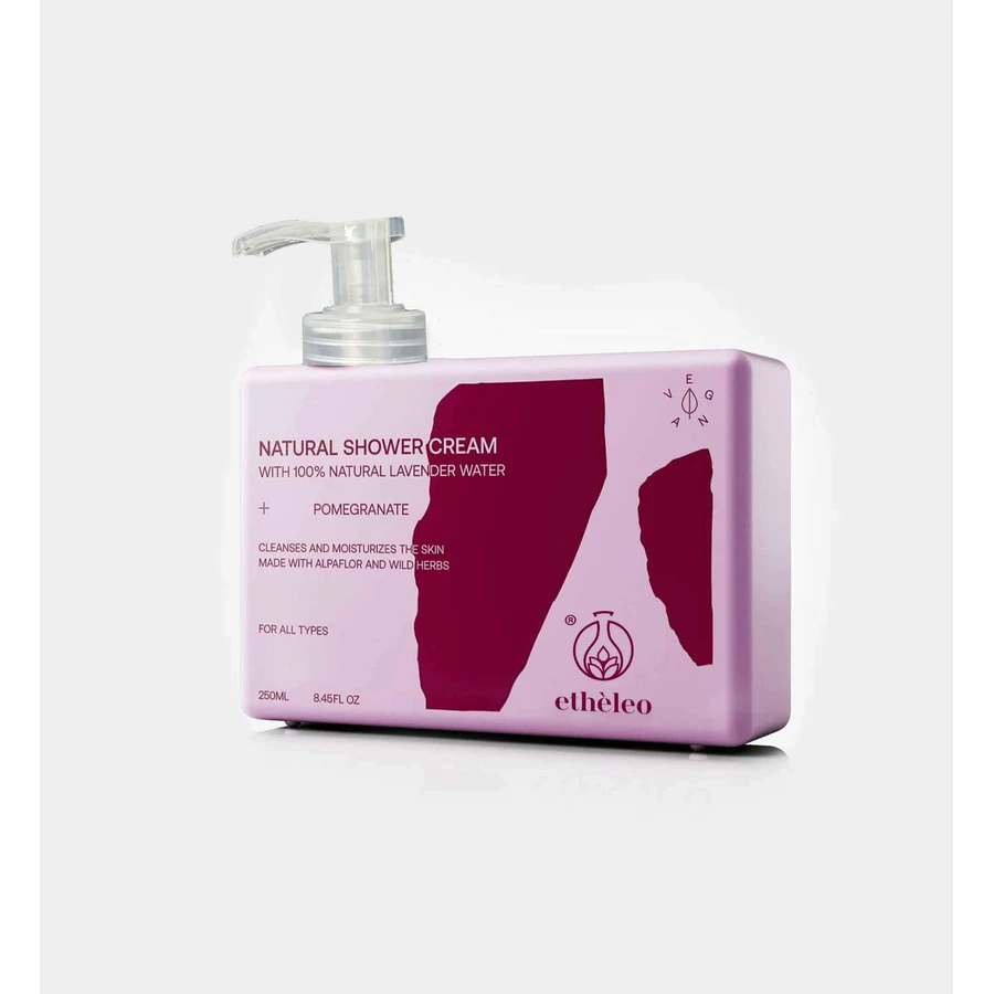 ETHELEO Crème de Douche Naturelle Gel Douche à la Grenade Parfum Grenade 250ml 1+1 Cadeau