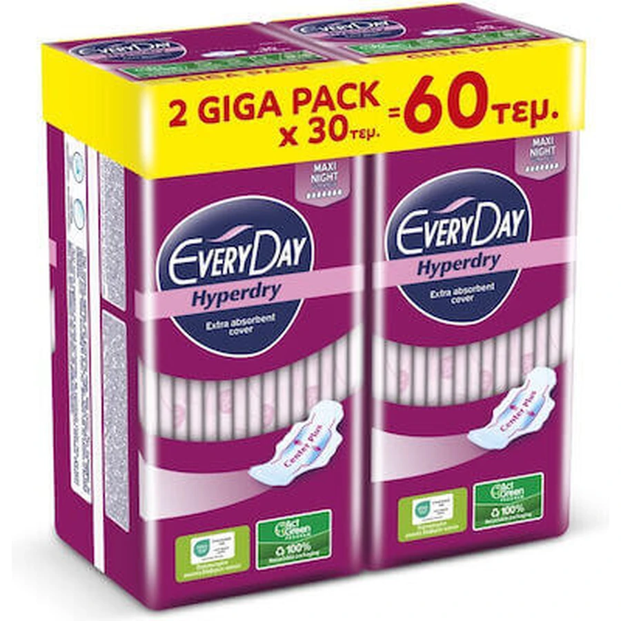 EVERYDAY Servetten Hyperdry Maxi Night Ultra Plus Giga Pack 60 Stuks 2x30