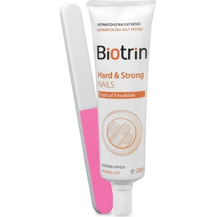 BIOTRIN Hard & Strong Nails Topical Emulsion Hydratante Conditionnante et Protectrice Emulsion de soin quotidien pour ongles fragiles 20ml