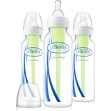 DR. BROWN'S Plastic Flessenset Options+ Slanghals Anti-Koliek Fles met Siliconen Speen 250ml Voor 0+ Maanden 3 Stuks SB 83005
