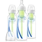 DR. BROWN'S Plastikflaschen-Set Optionen+ Enghals-Anti-Kolik-Flasche mit Silikonsauger 250ml für 0+ Monate 3 Stück SB 83005