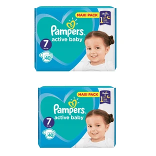 PAMPERS Babyluiers Active Baby No.7 15+Kgr 80 stuks Maxi Pack (2 Verpakkingen van 40 stuks)