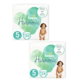 PAMPERS Harmonie Couche avec autocollant No5 11kg-16kg 48 pièces (2 paquets de 24 pièces)