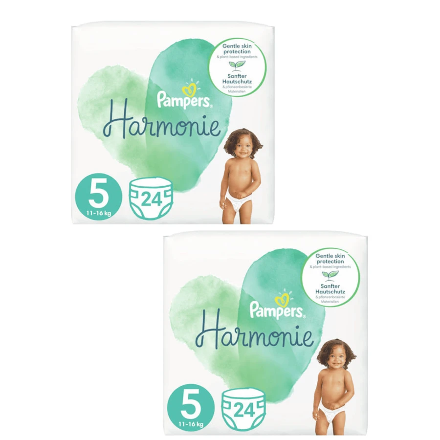 PAMPERS Harmonie Diaper with Sticker No5 11kg-16kg 48 pieces (2 Packs of 24 pieces)