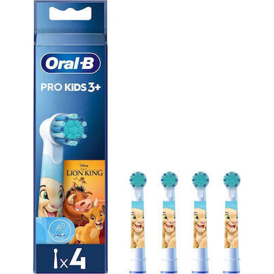 ORAL B Pro Kids Toothbrush Heads Replacement Toothbrush Heads The Lion King For 3+ Years 4 Pieces