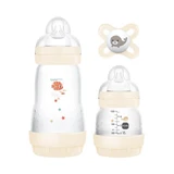 MAM Starter Set Easy Start Anti-Colic for 0+ Months Plastic Bottle with Silicone Nipple 260ml & 130ml & Pacifier Start