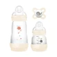 MAM Starter Set Easy Start Anti-Colic for 0+ Months Plastic Bottle with Silicone Nipple 260ml & 130ml & Pacifier Start